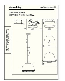 Светильник подвесной Lussole LSP-8043