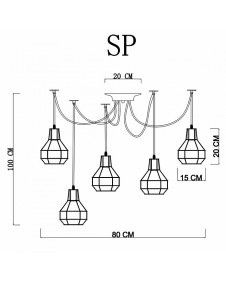 Светильник подвесной Arte Lamp Spider A1109SP-5BK