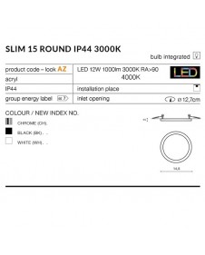 Влагозащищенный встраиваемый светильник Azzardo SLIM ROUND IP44 AZ2838