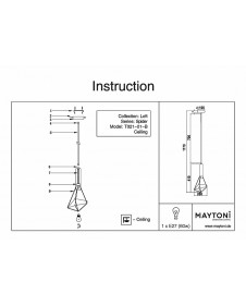 Светильник подвесной Maytoni Spider T021-01-B